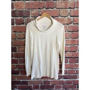 Exoficcio Womens Ivory Long Sleeve Nylon Turtleneck Shirt Size Large